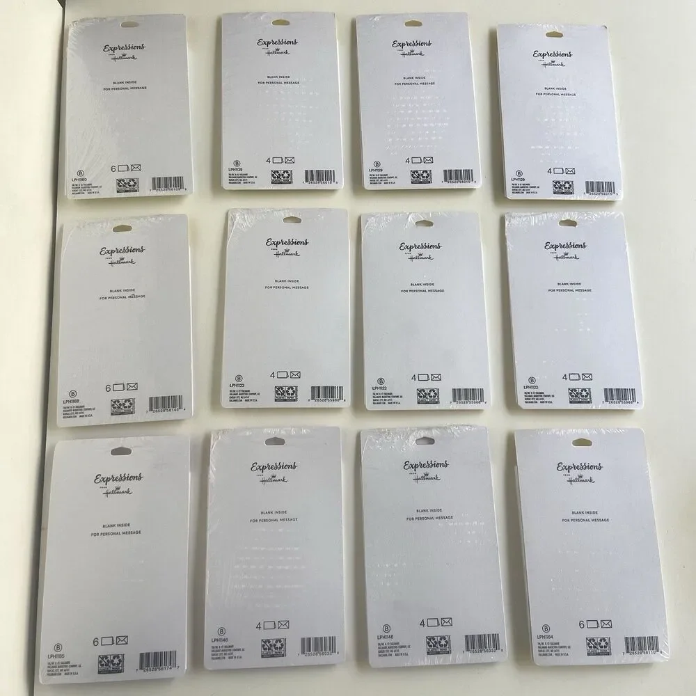 12 Pack/56 Cards Hallmark Expressions Thank-You Note Cards Hearts Bundle NEW
